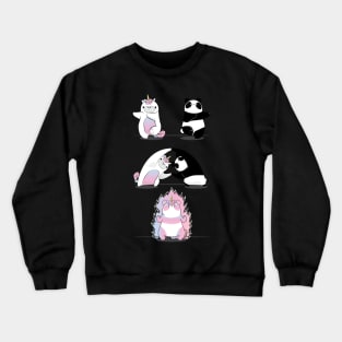 Panda with Unicorn Fusion Crewneck Sweatshirt